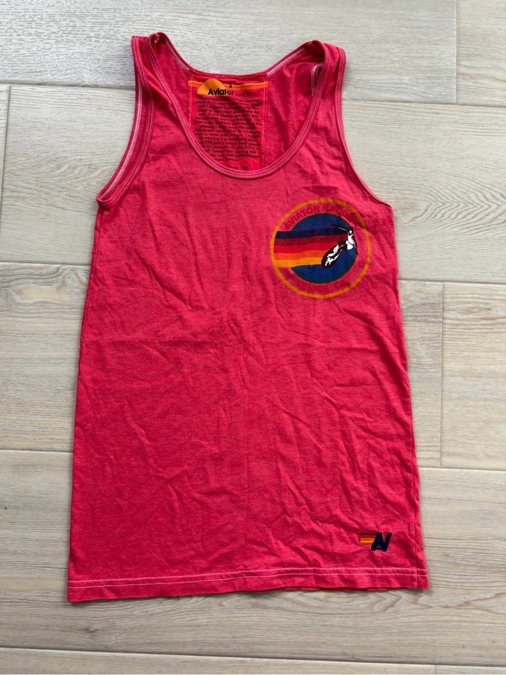 LOOKING FOR THIS Aviator Nation red Tank with Retro Rainbow Patch